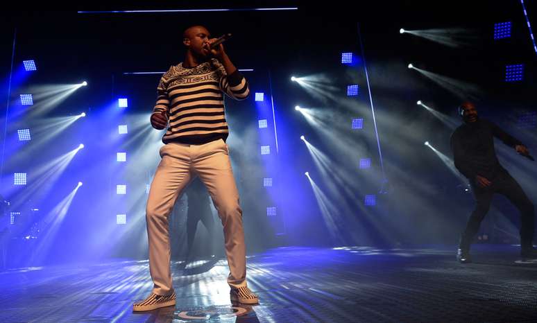 Thiaguinho durante show no Citibank Hall, em S&atilde;o Paulo