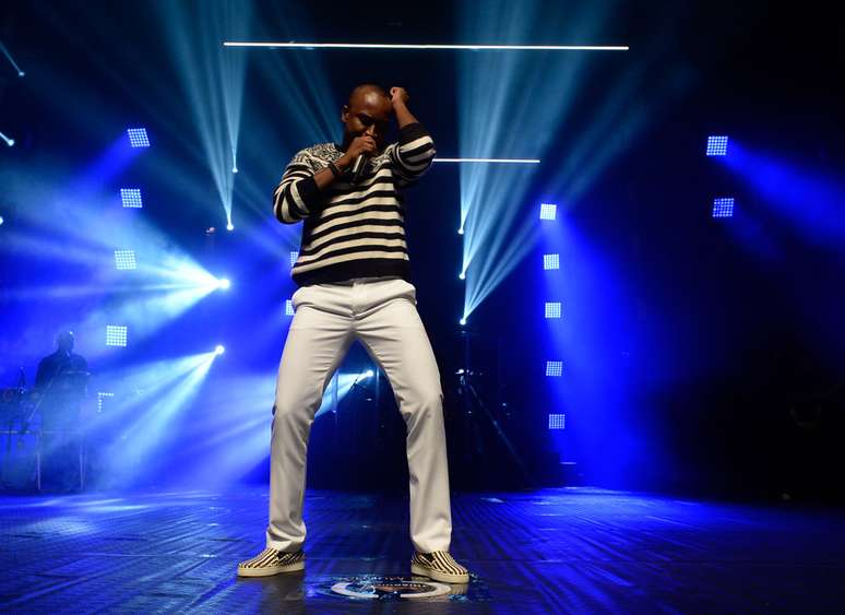 Thiaguinho durante show no Citibank Hall, em S&atilde;o Paulo