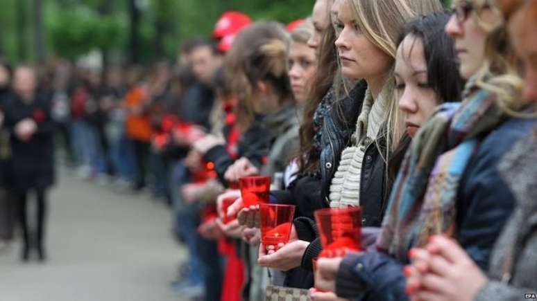 Vigília em 2011 em Moscou para o Dia Mundial de Luta contra a Aids