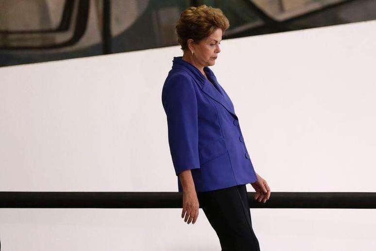 21 de maio de 2015: Dilma conversa com o presidente uruguaio Tabaré Vázquez no Palácio do Planalto em Brasília