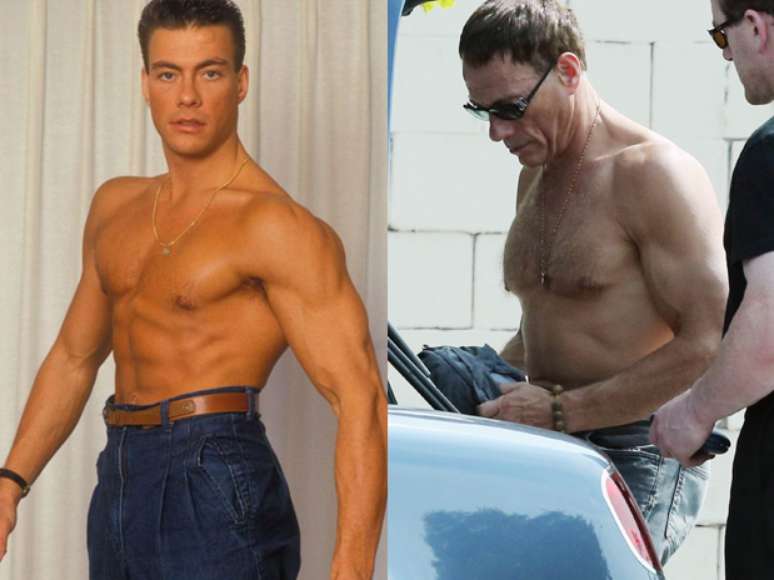 Jean-Claude Van Damme nos anos 1980 e atualmente