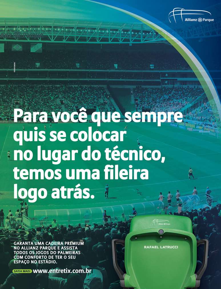 Anúncio da venda de cadeiras premium para palmeirenses no Allianz Parque