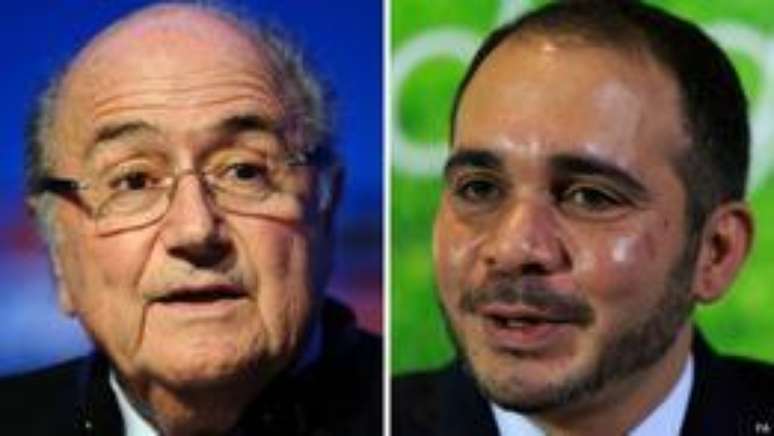 Joseph Blatter e Ali Bin Al-Hussein lutam pela presidência da Fifa
