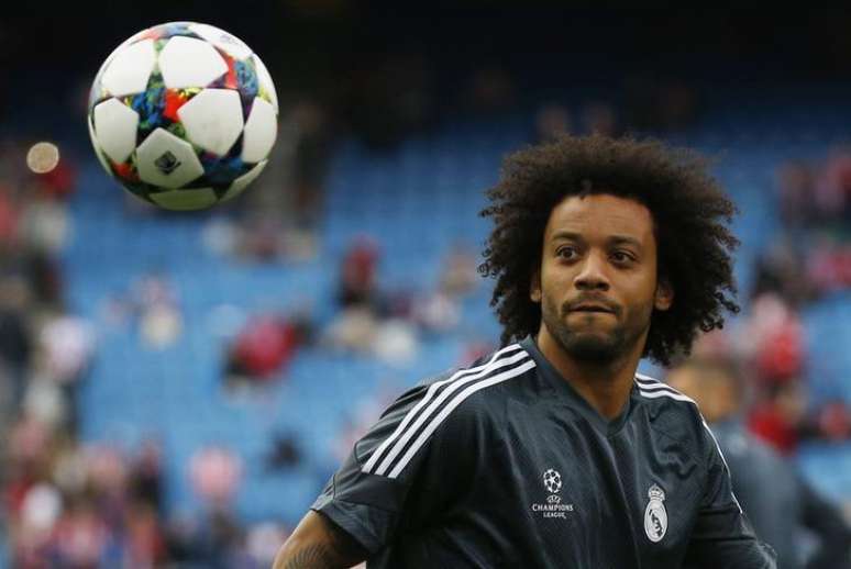 O lateral-esquerdo Marcelo, do Real Madrid, antes de jogo contra o Atlético de Madri, em abril. 14/04/2015