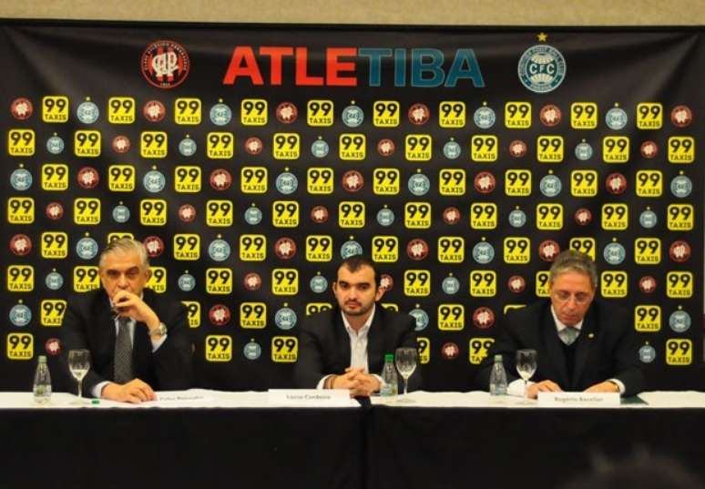 Presidentes de Atlético-PR e Coritiba estiveram na coletiva junto com um representante da empresa