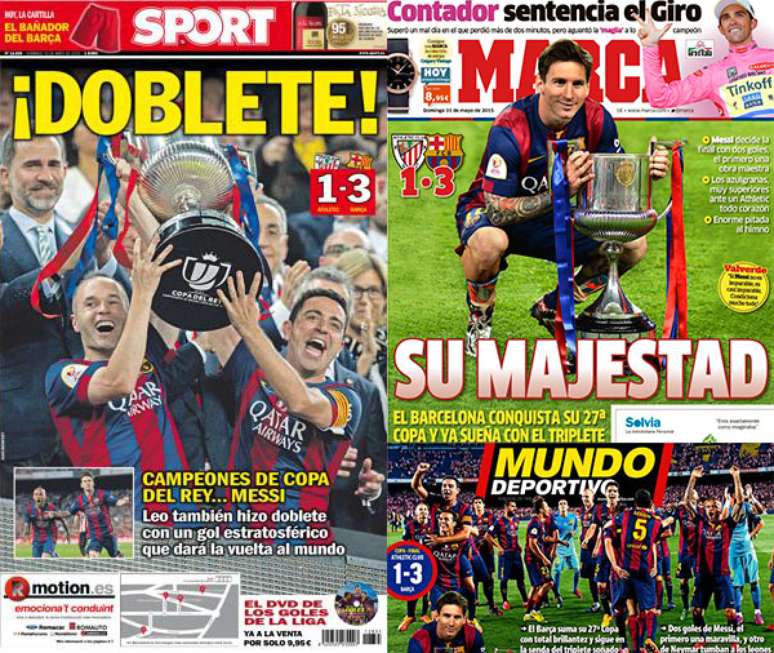 Espanhóis destacaram "doblete" do Barça