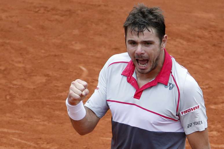 Wawrinka festeja vitória em Roland Garros