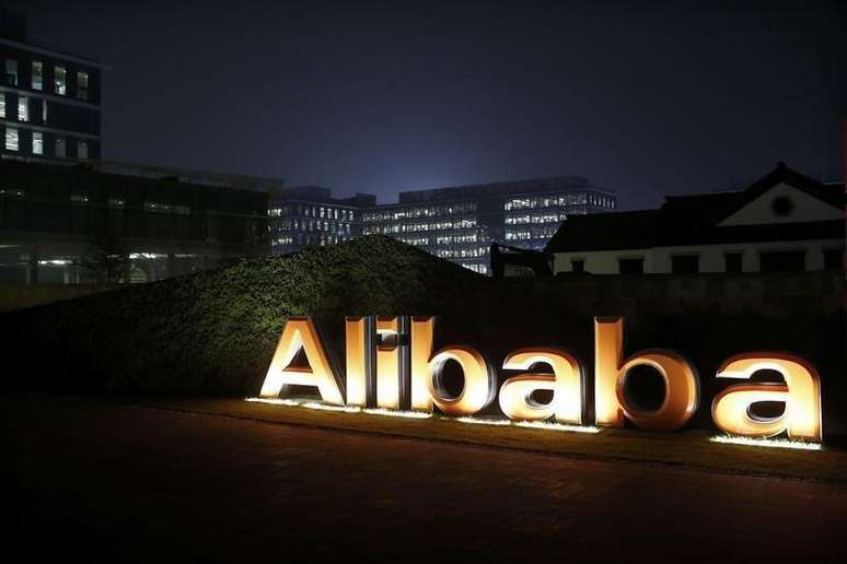 Logo do Alibaba na sede da companhia em Hangzhou, China. 11/11/2014