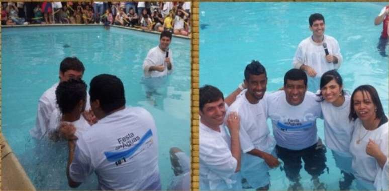 Léo Moura foi batizado na Igreja Evangélica em 2012