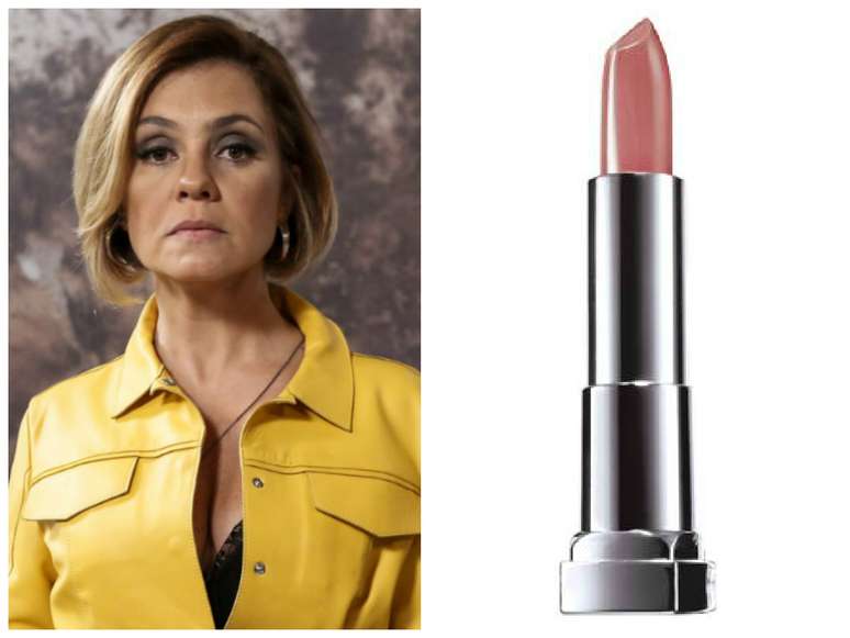 Inês (Adriana Esteves), de &#039;Babilônia&#039;, agradou com tom nude nos lábios. É o batom Maybelline Color Sensational, cor To Bege. Preço: R$ 24,90. Informações: 0800-7010114