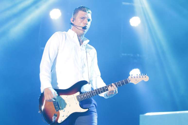 Backstreet Boys durante primeiro show da turn&ecirc; "In a World Like This", no Citibank Hall, Rio de Janeiro. Eles voltam a se apresentar no mesmo local na quinta-feira (11). A s&eacute;rie de apresenta&ccedil;&otilde;es continua hoje em Belo Horizonte, na sexta-feira e no s&aacute;bado em S&atilde;o Paulo e dia 15 em Porto Alegre. 