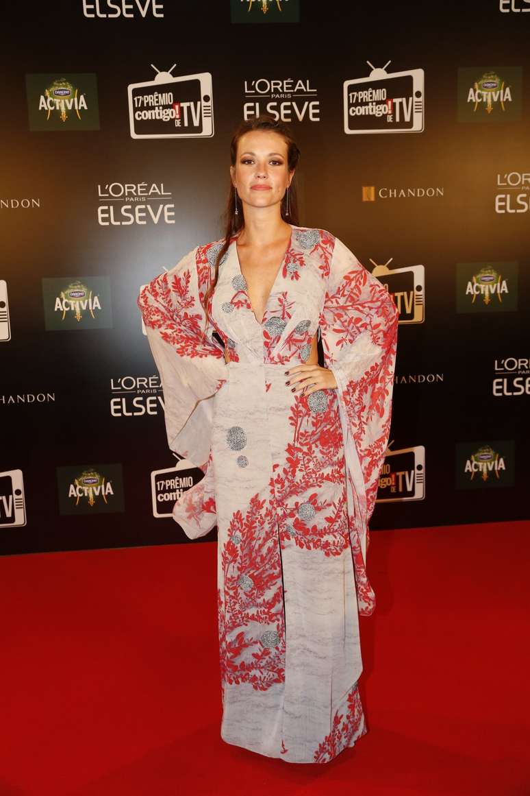 Juliana Didone encarnou a japonesa com este kimono estampado