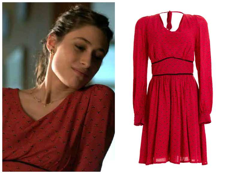 O vestido vermelho da Laís (Luisa Arraes), de &#039;Babilônia&#039;, é da Antix. Preço: R$ 273. Informações: (11) 5189-4866 / (21) 3089-1117