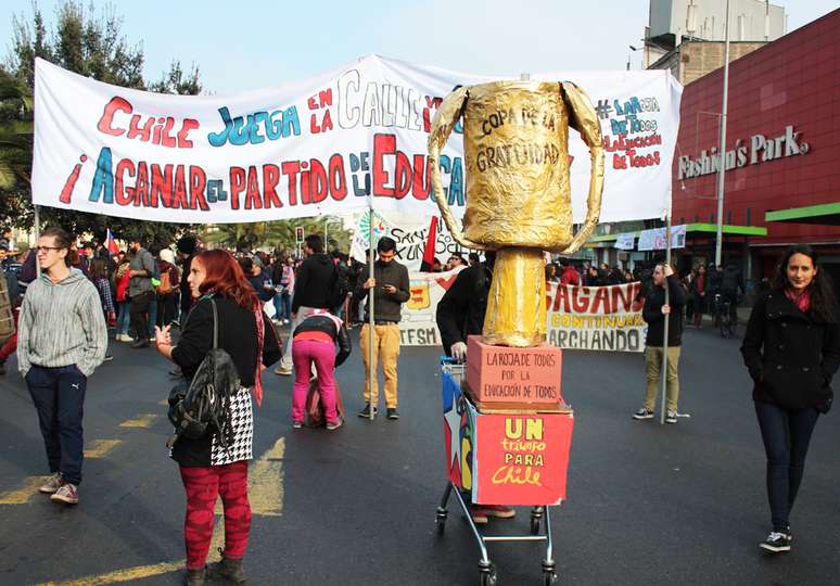 Preocupação com número de manifestantes é menor no Chile 