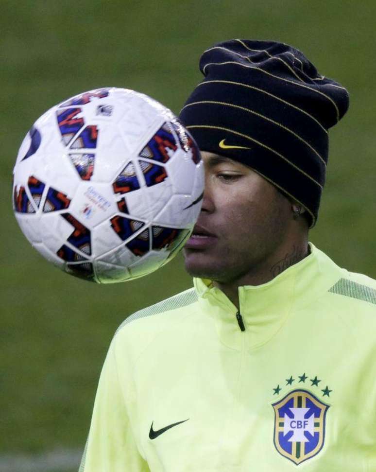 Neymar em treino da seleção brasileira no Chile para a disputa da Copa América. 13/06/2015