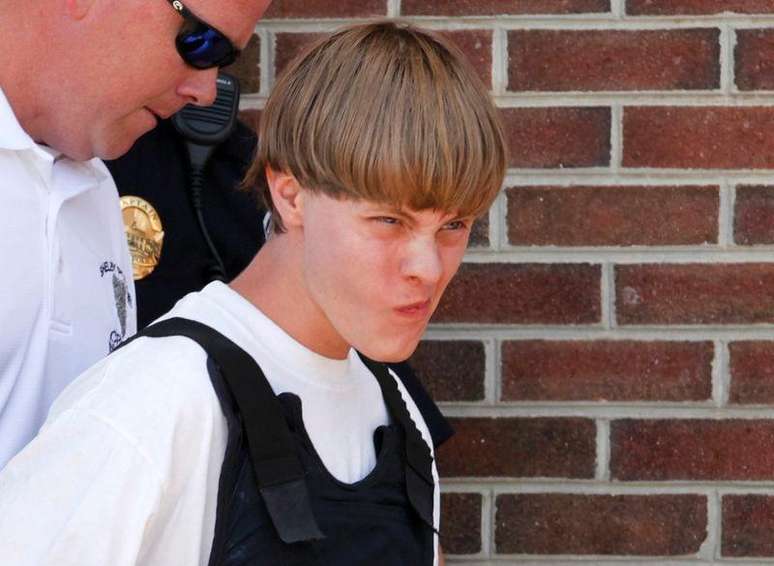 Dylann Roof, suspeito de realizar ataque com nove mortos em igreja nos Estados Unidos, na Carolina do Norte.  18/06/2015