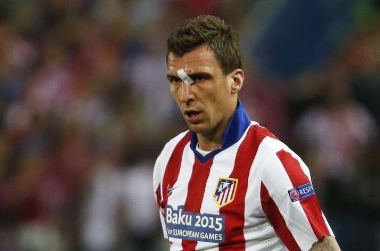 Atacante croata Mario Mandzukic durante partida contra o Real Madrid pela Liga dos Campeões. 14/04/15      Reuters / Juan Medina.