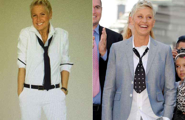 Xuxa em foto no Instagram em que foi comparada com a apresentadora americana Ellen DeGeneres