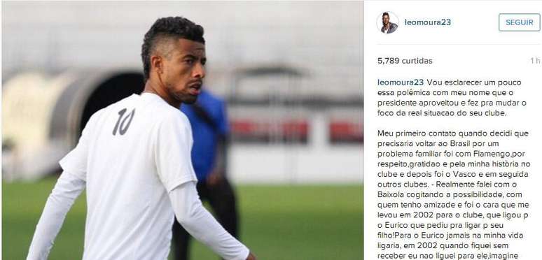 Léo Moura deu novas explicações sobre situação com o Vasco