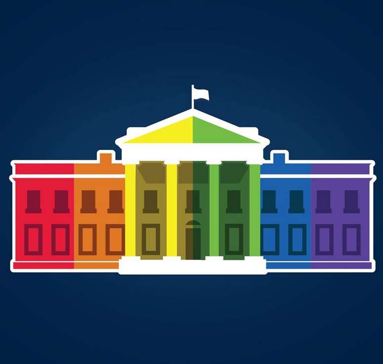 Casa Branca colocou uma imagem da mansão presidencial colorida com o arco-íris em seu perfil oficial no Facebook