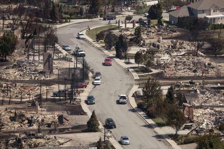 Casas destruídas pelo fogo em Wenatchee, no Estado de Washington, Estados Unidos, nesta segunda-feira. 29/06/2015