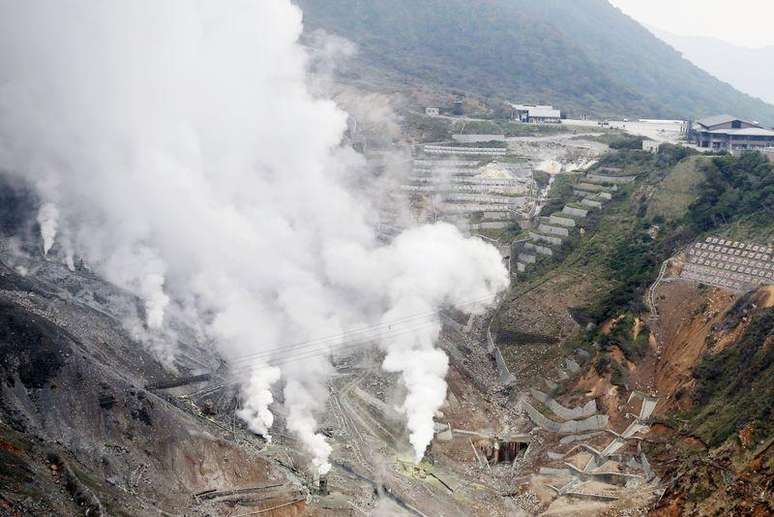 Vapor visto no Monte Hakone, no Japão.  30/06/2015