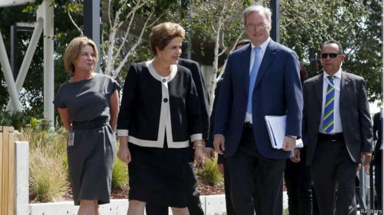 Dilma se encontrou com presidente-executivo da gigante da internet, Eric Schmidt.