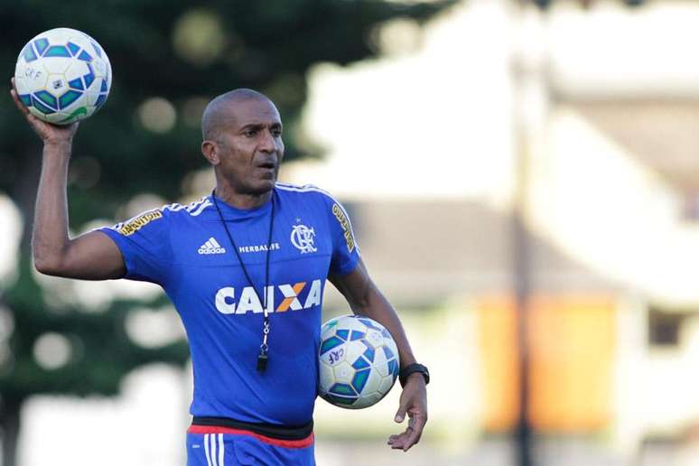 Cristovão Borges em treino do Flamengo