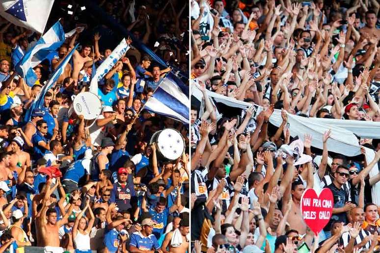 Montagem - Torcidas de Cruzeiro e Atlético-MG