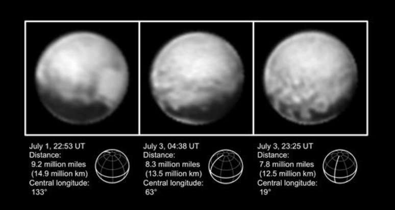 Imagem de Plutão capturada pela sonda New Horizons