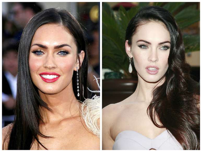 Atriz Megan Fox antes e depois. Fotos: Everett Colletion e Joe Seer, Shutterstock