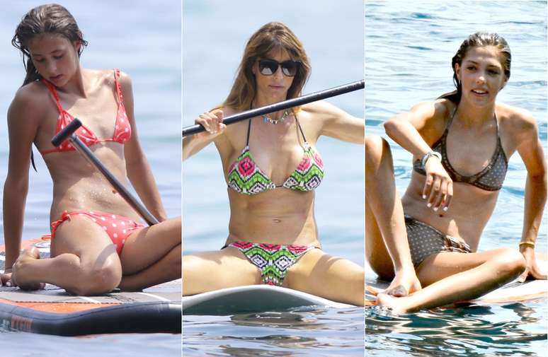 As mulheres da vida Stallone: a esposa, Jennifer Flavin (ao centro), e as filhas Sistine (&agrave; dir.) e Scarlet (&agrave; esq,)