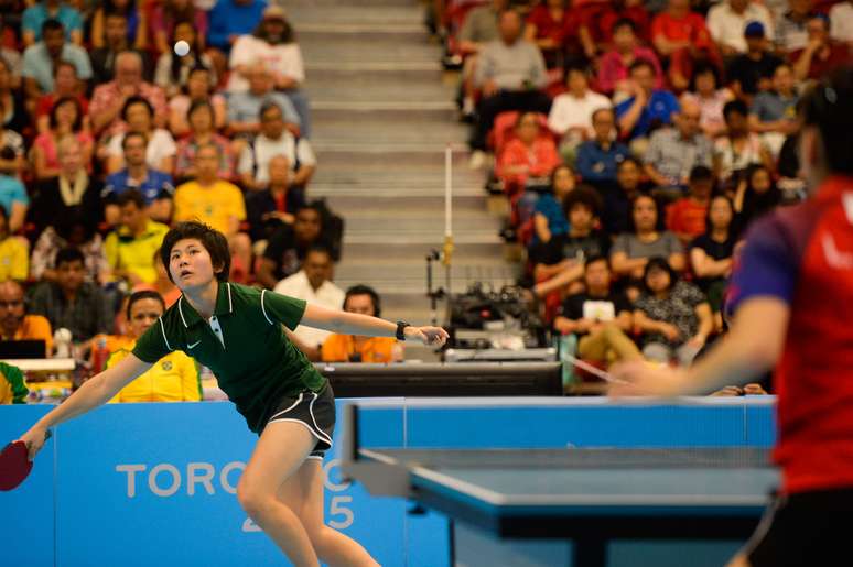 Lin Gui, Caroline Kumahara e Ligia Silva disputaram a medalha de outro no tênis de mesa por equipes dos Jogos Pan-Americanos de Toronto contra o time dos Estados Unidos