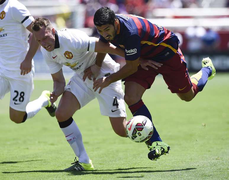 Luis Suárez foi titular, mas não fez o Barcelona vencer o Manchester United