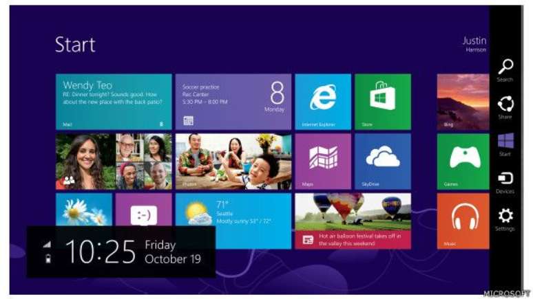 O Windows 8 é um sistema operacional renovado. Com tela inicial com mosaicos, traz uma interface totalmente nova, com funcionalidade tátil.