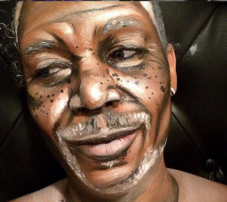 Por meio da maquiagem, Magali virou Morgan Freeman