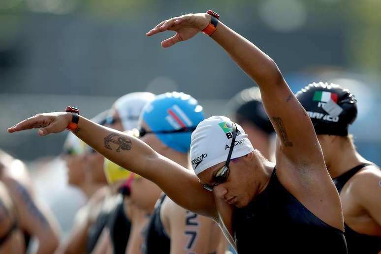 Ana Marcela Cunha antes da prova de 25 km: bicampeonato mundial