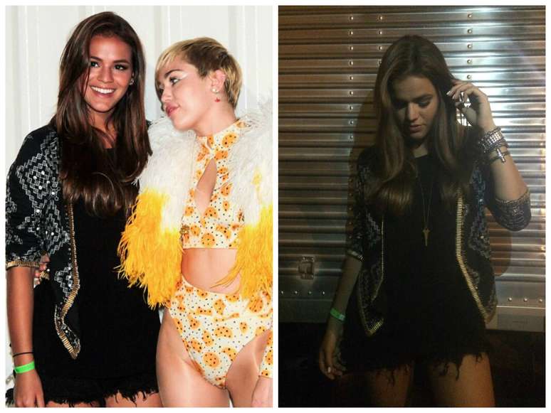 Em setembro de 2014, Bruna provou ser fã de Miley Cyrus desde os tempos de Hannah Montana, tanto que foi ao camarim após o show no Rio de Janeiro com look cujo preço total era de R$ 957. A brasileira escolheu casaquinho tipo quimono preto com bordados de canutilho (R$ 299,50), blusa preta (R$ 199,50) e shorts pretos (R$ 199,50) da Rosa Chá