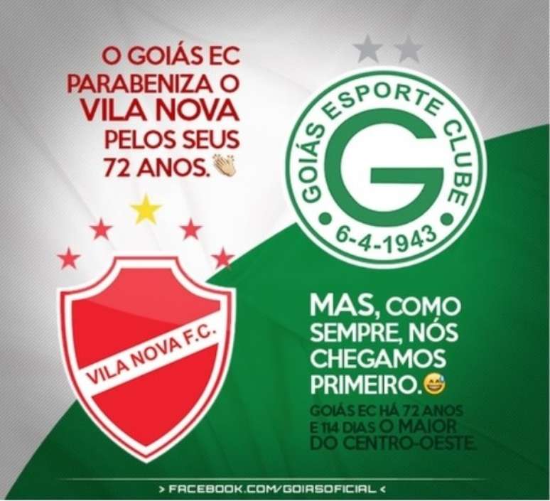 Goiás provocou rival Vila Nova no dia do aniversário