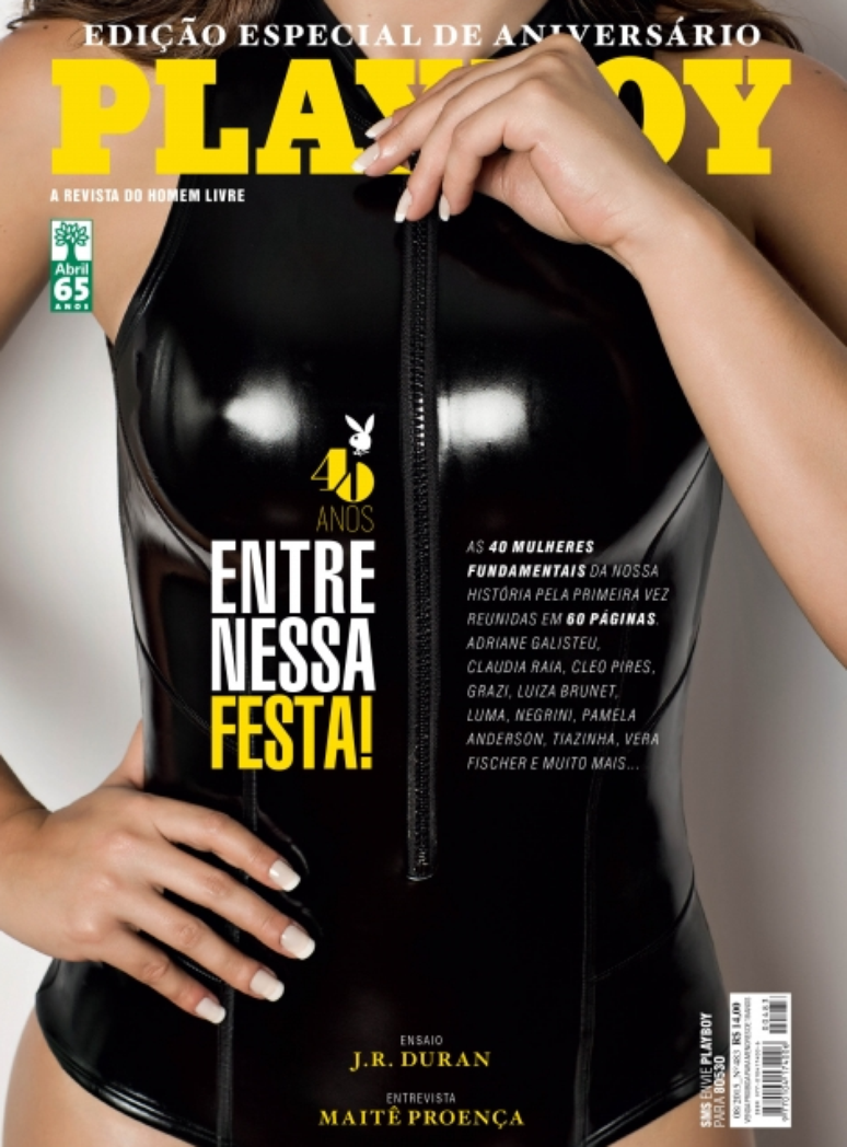 Capa comemorativa de 40 anos da revista Playboy