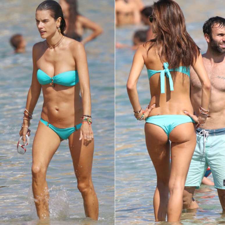 Alessandra Ambrósio exibe corpo sarado em praia da Grécia e atrai olhares, nesta quarta-feira (12)