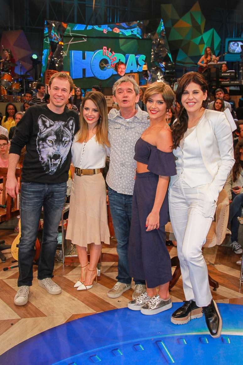 Tiago Leifert, Sandy, Serginho Groisman, Isabella Santoni e Bárbara Paz