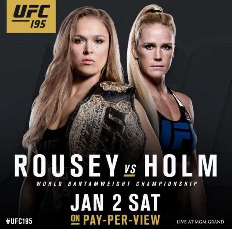 Ronda Rousey encara Holly Holm no dia 2 de janeiro
