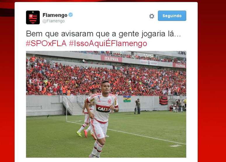 Perfil do Flamengo no Twitter alfineta Diego Souza
