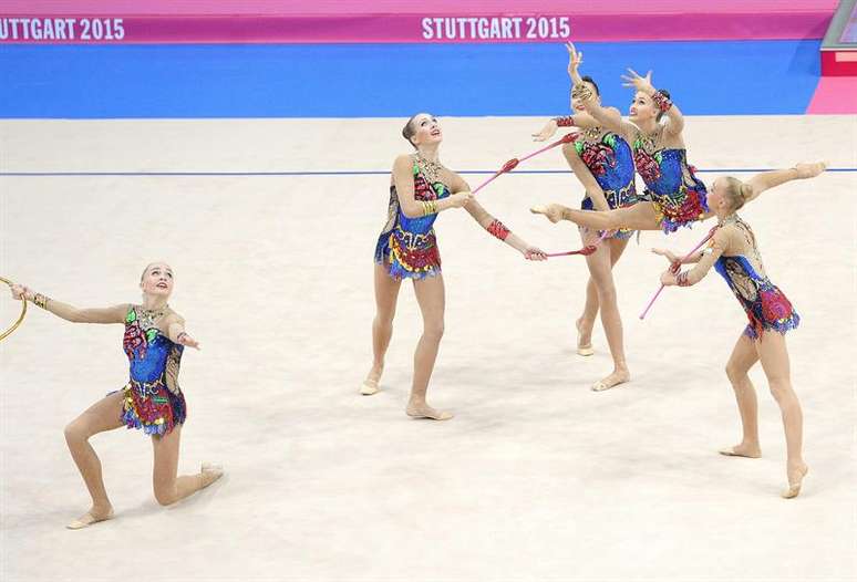 Time russo lidera classificação do Mundial de Ginástica Rítmica na Alemanha.