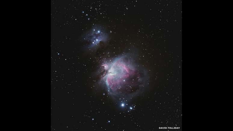 O prêmio "Sir Patrick Moore" para o melhor estreante é para fotógrafos que só estão há um ano tirando fotos do cosmos. David Tolliday foi o vencedor desse ano com uma imagem do Orion DT.