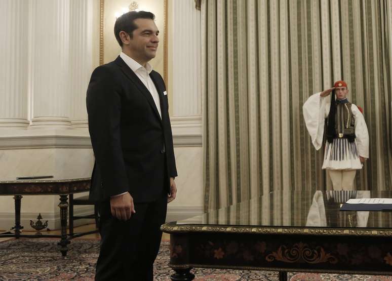 Alexis Tsipras durante cerimônia de posse