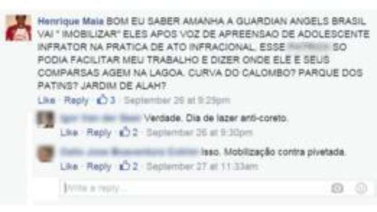 Desde os arrast&otilde;es registrados em setembro, Guardian Angels intensificaram a divulga&ccedil;&atilde;o de suas abordagens em grupos fechados no Facebook