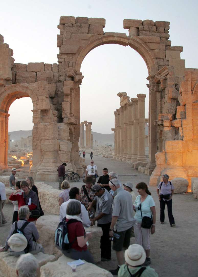 O histórico Arco do Triunfo, em Palmira (Foto de outubro de 2009) 