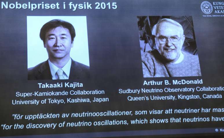 O japonês Takaaki Kajita e o canadense Arthur B. McDonald ganharam o Prêmio Nobel de Física de 2015